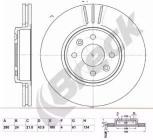 Тормозной диск BRECK BR 308 VA100